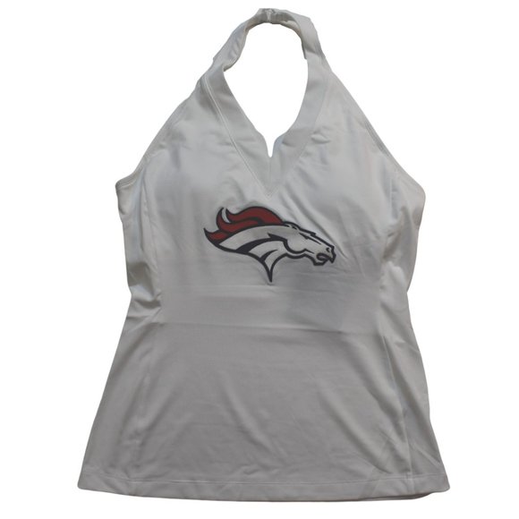 All Sport Couture Womens NFL Denver Broncos Blown Coverage Halter Top Shirt New - Picture 3 of 8